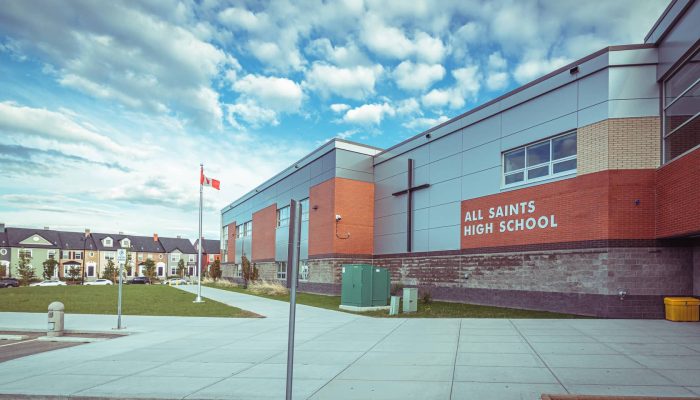 a sign on the side of a building